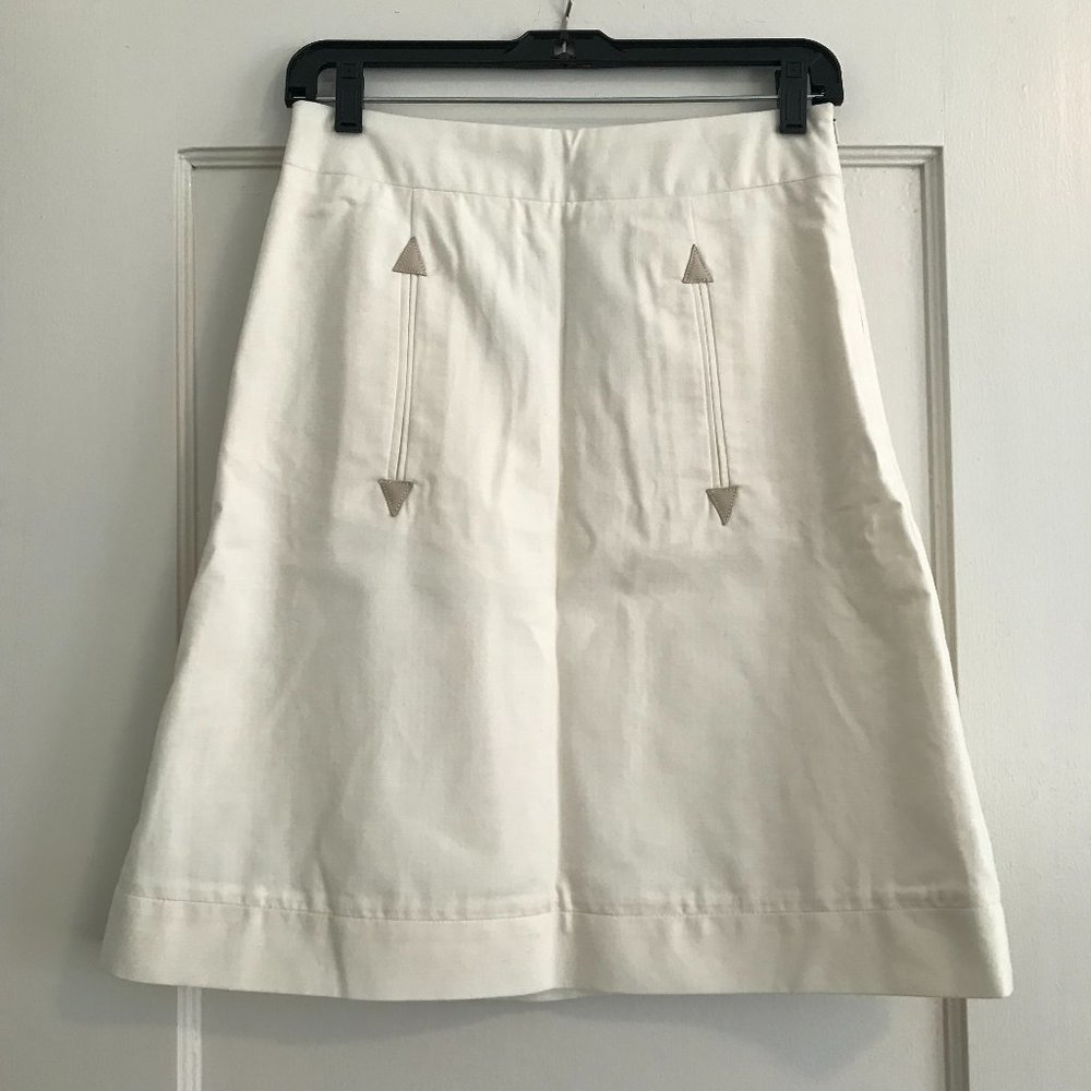 See by Chloe | White Arrowhead Stitching Skirt - Sz 6